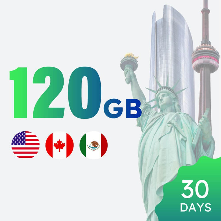 120GB 30日間北米データパッケージ