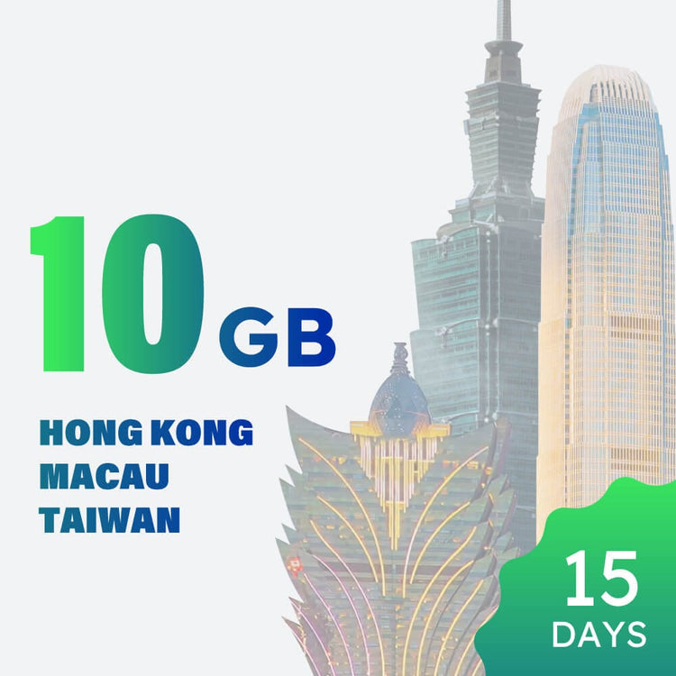 10GB 15-day HK&MAC&TW Data Package