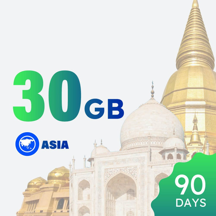 30GB 90-day Asia Data Package