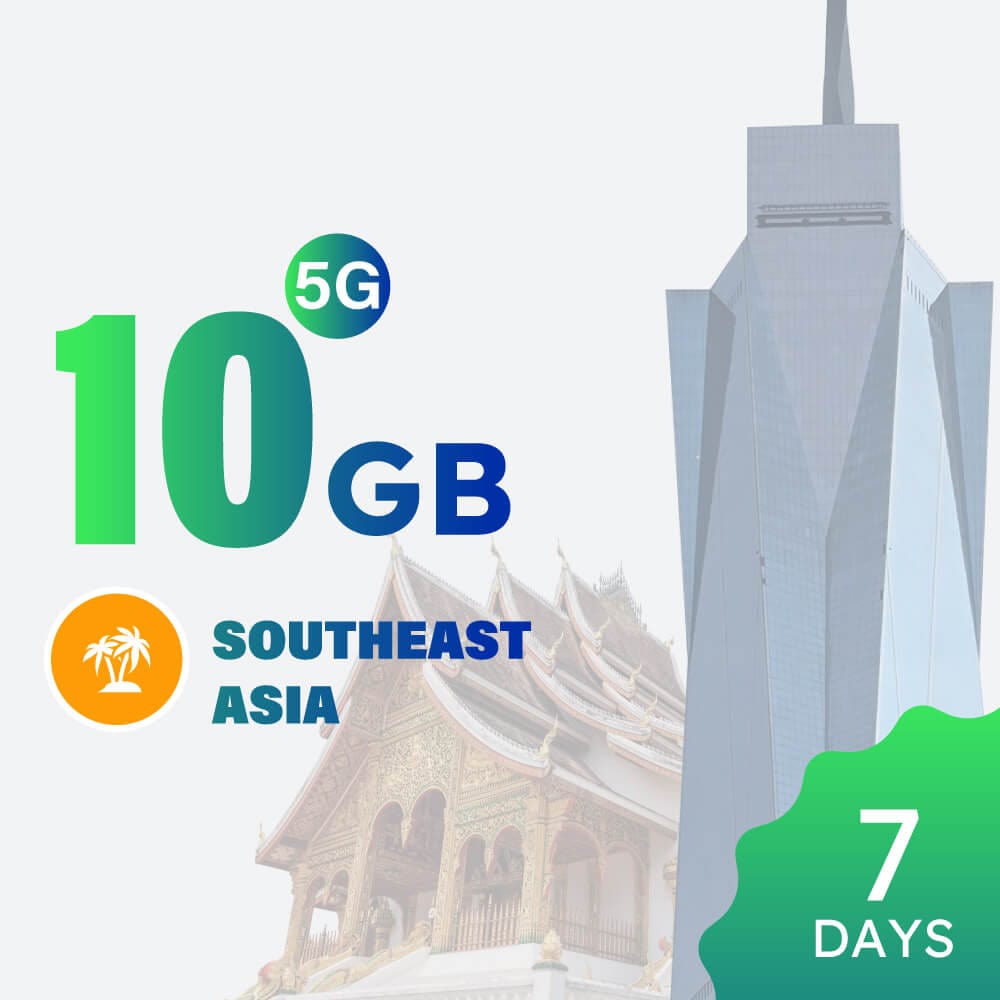 5G LTE 10 GB 7-Tage-Datenpaket für Südostasien
