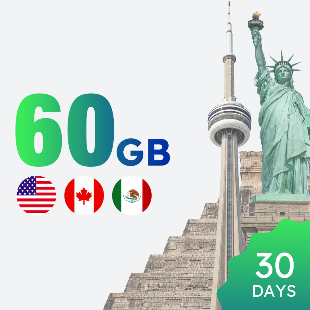 North America 60GB 30-day Data Package