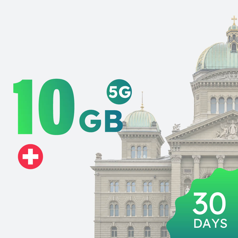 【5G】Switzerland 10GB 30-day Data Package