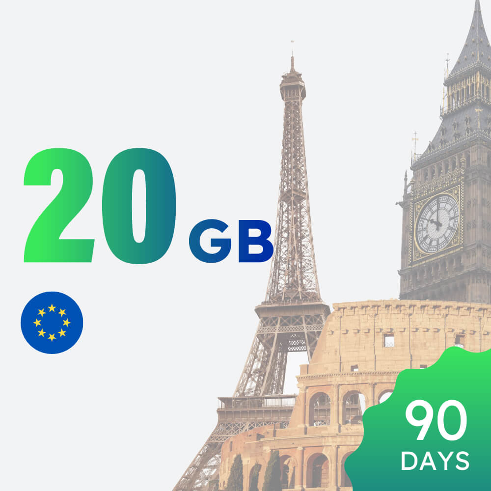 Europe 20GB 90-day Data Package