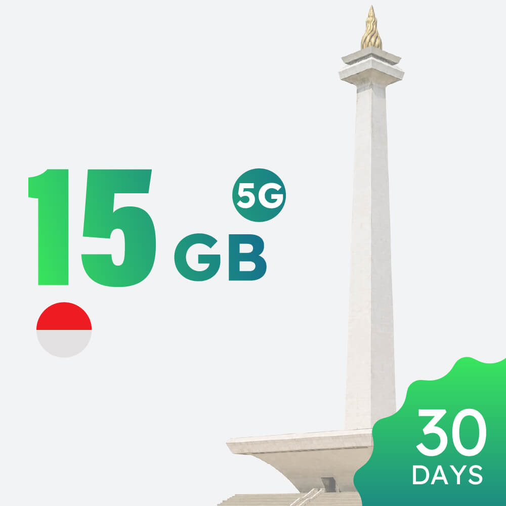 【5G】Indonesia 15GB 30-day Data Package