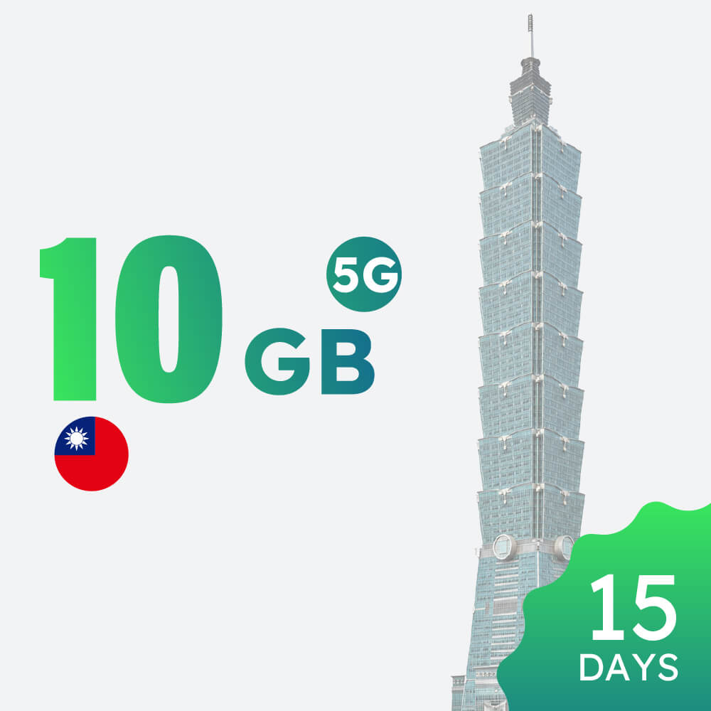 【5G】Taiwan(China) 10GB 15-day Data Package