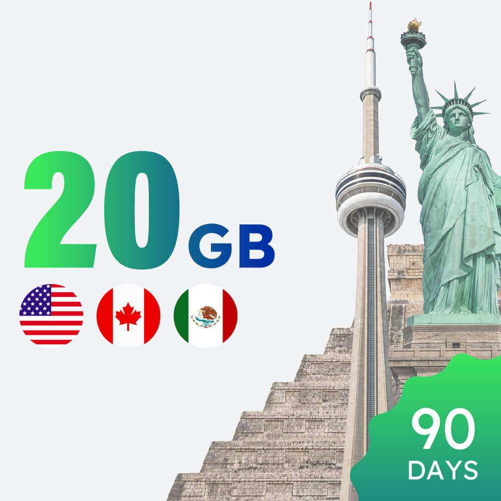 North America 20GB 90-day Data Package