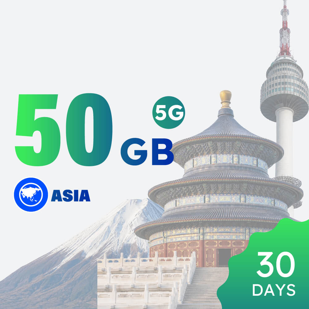 【5G】Asia 50GB 30-day Data Package