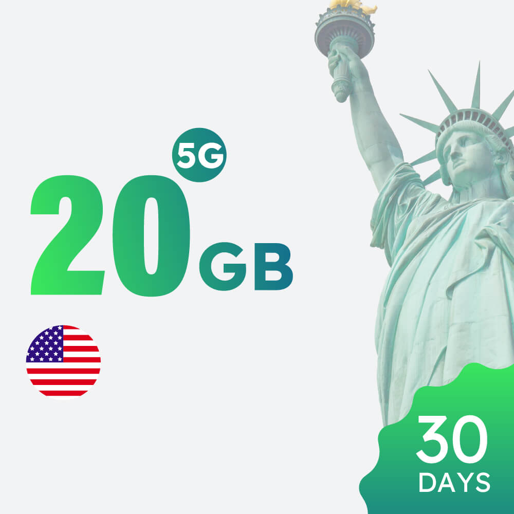【5G】USA 20GB 30-day Data Package