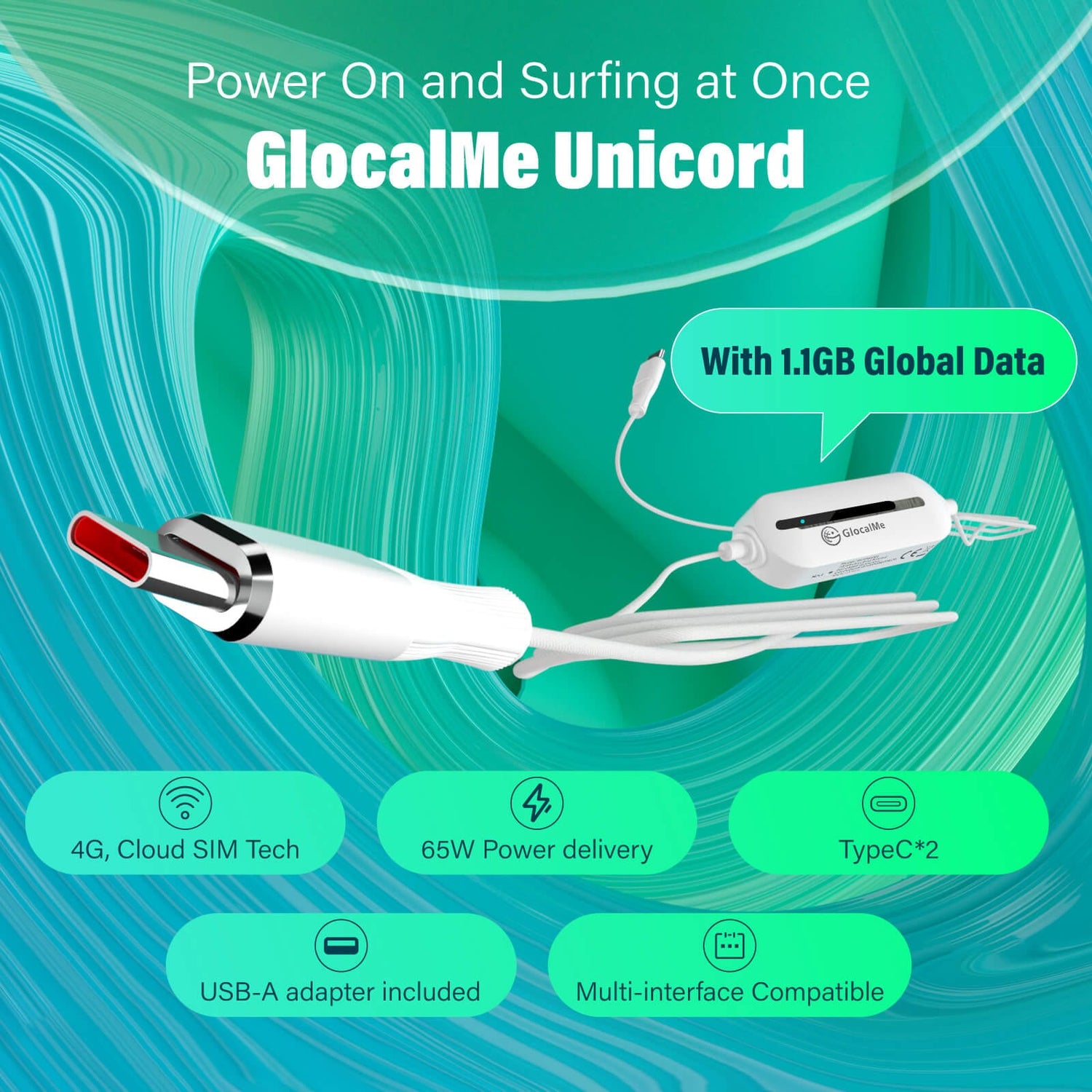 GlocalMe UniCord Charging Cable with WiFi